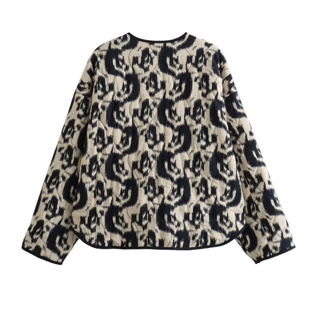 Animal Print Padded Jacket Coat